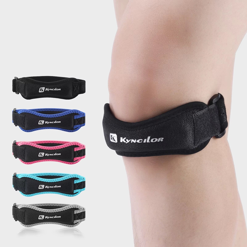 Compression Knee Sleeve - 1 Stück Knie-Patellasehnen-Stützbandage, verstellbare Stoßdämpfung, Kompressions-Kniepolsterhülse