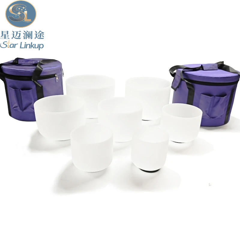 Healing Crystal Set - Star Linkup Komplettes Meditations-Kristallklangschalen-Set, Vibrationsheilende Energie-Quarzschalen,